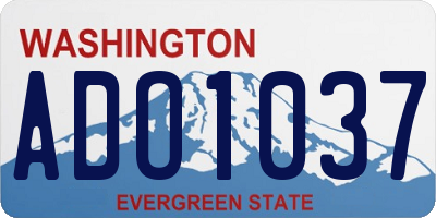 WA license plate ADO1037