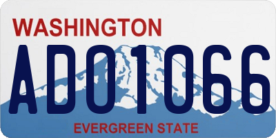 WA license plate ADO1066