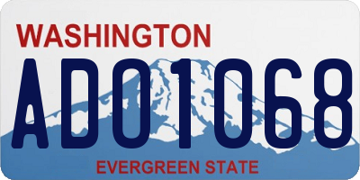 WA license plate ADO1068