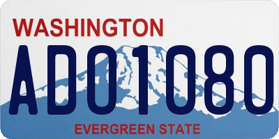 WA license plate ADO1080