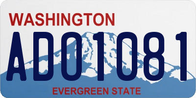 WA license plate ADO1081