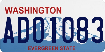 WA license plate ADO1083
