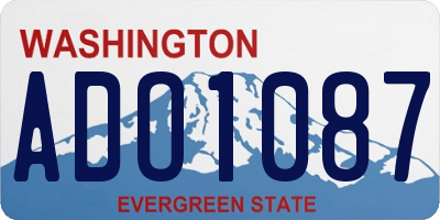 WA license plate ADO1087