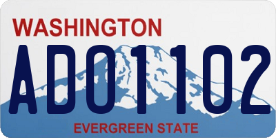 WA license plate ADO1102