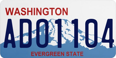 WA license plate ADO1104