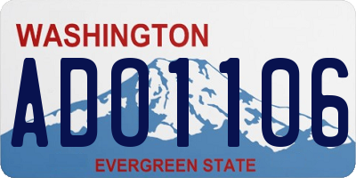 WA license plate ADO1106