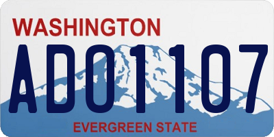 WA license plate ADO1107