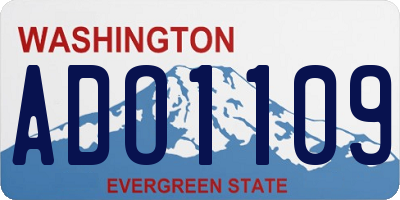 WA license plate ADO1109