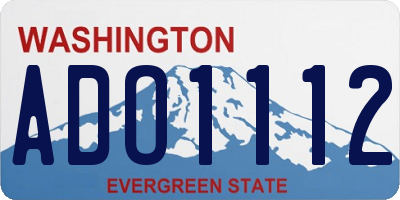 WA license plate ADO1112