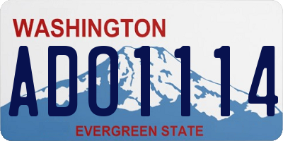 WA license plate ADO1114