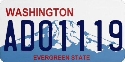WA license plate ADO1119