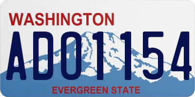 WA license plate ADO1154