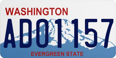 WA license plate ADO1157