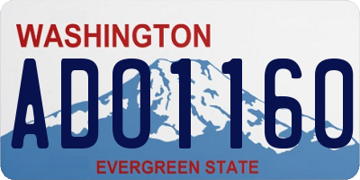WA license plate ADO1160