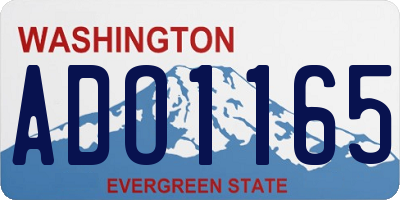 WA license plate ADO1165