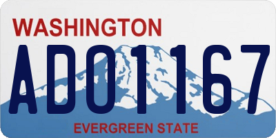 WA license plate ADO1167