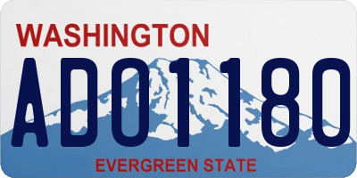 WA license plate ADO1180