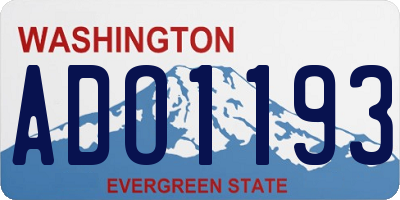 WA license plate ADO1193