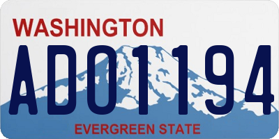WA license plate ADO1194
