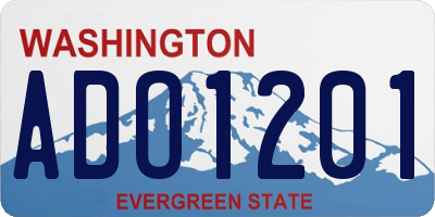 WA license plate ADO1201
