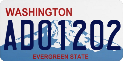 WA license plate ADO1202