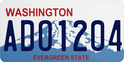 WA license plate ADO1204