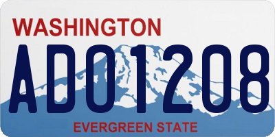 WA license plate ADO1208