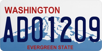 WA license plate ADO1209