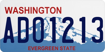 WA license plate ADO1213