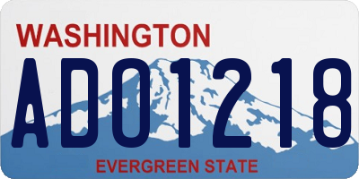 WA license plate ADO1218