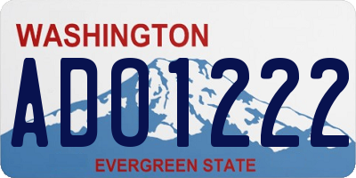 WA license plate ADO1222