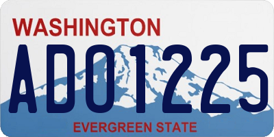 WA license plate ADO1225
