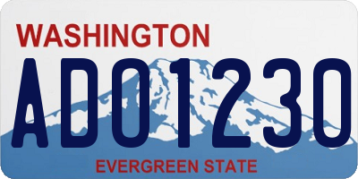 WA license plate ADO1230
