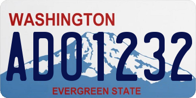 WA license plate ADO1232
