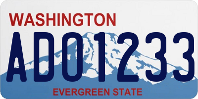 WA license plate ADO1233