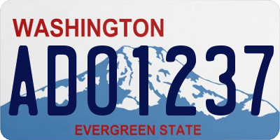 WA license plate ADO1237