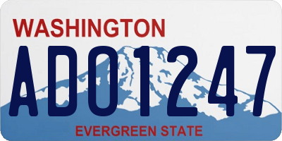 WA license plate ADO1247