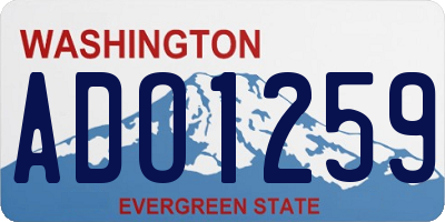 WA license plate ADO1259
