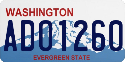 WA license plate ADO1260