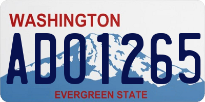 WA license plate ADO1265