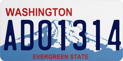WA license plate ADO1314
