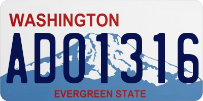 WA license plate ADO1316