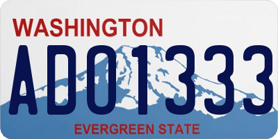 WA license plate ADO1333