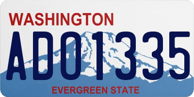 WA license plate ADO1335