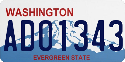 WA license plate ADO1343