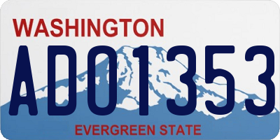 WA license plate ADO1353