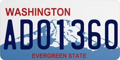 WA license plate ADO1360
