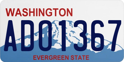 WA license plate ADO1367