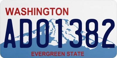WA license plate ADO1382