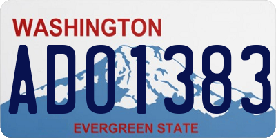 WA license plate ADO1383